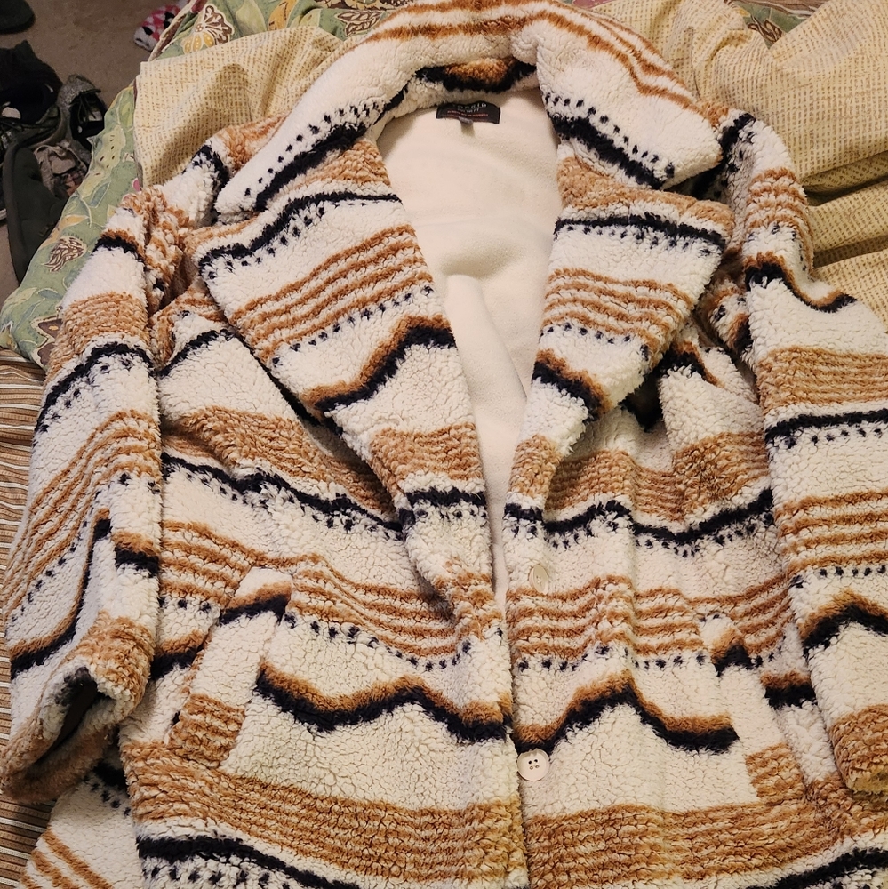 Cozy Striped Sherpa Jacket